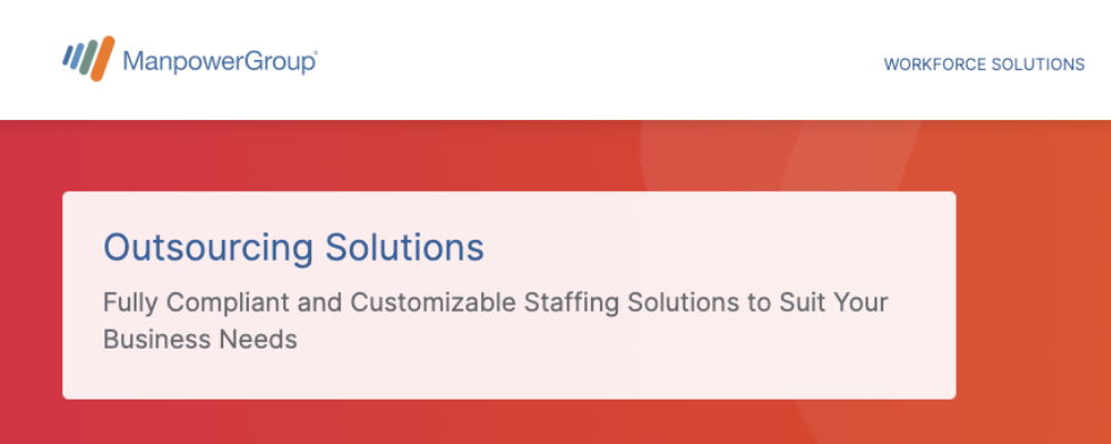 ManpowerGroup for Outsourcing Solutions