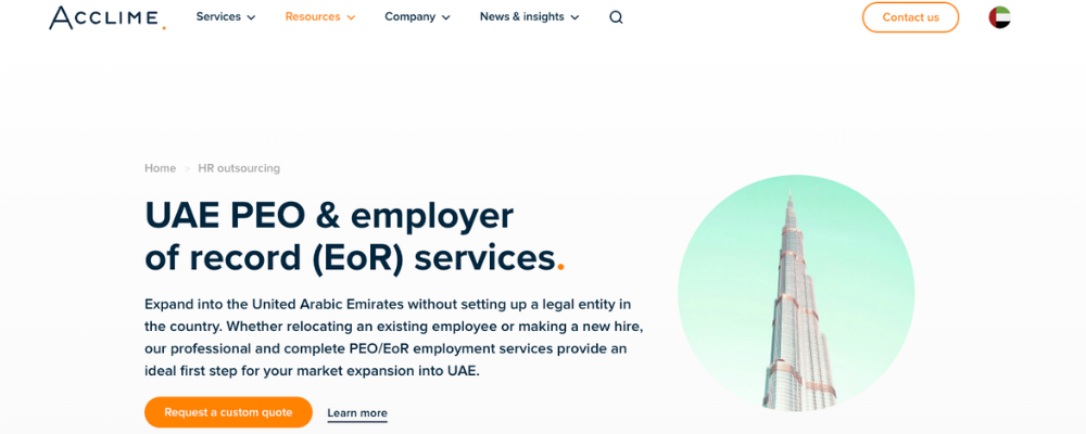 Acclime UAE for PEO and EOR services