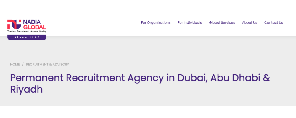 NADIA Global permanent recruitment services