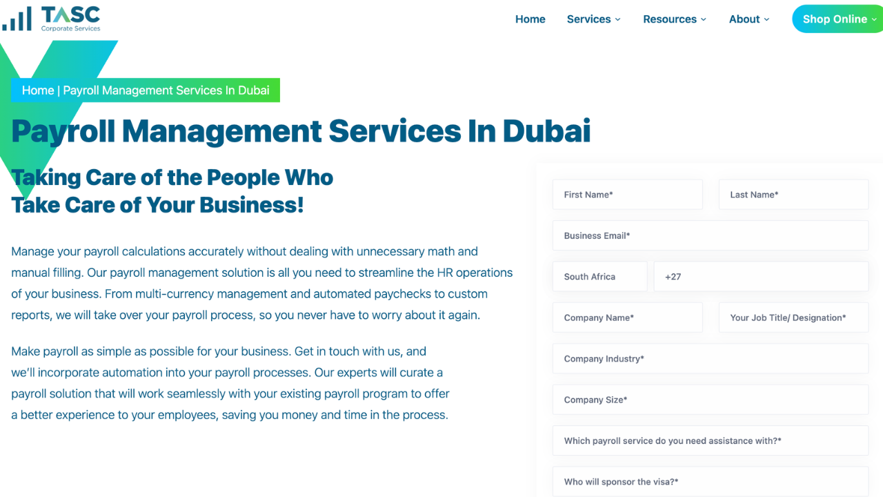 TASC Corporate Services for Payroll Management
