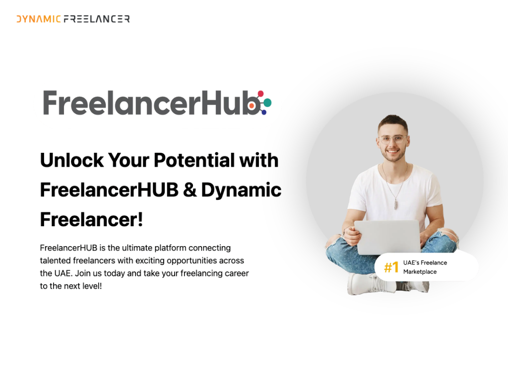 Dynamic Freelancer member accessing UAE project opportunities through the FreelancerHUB platform.